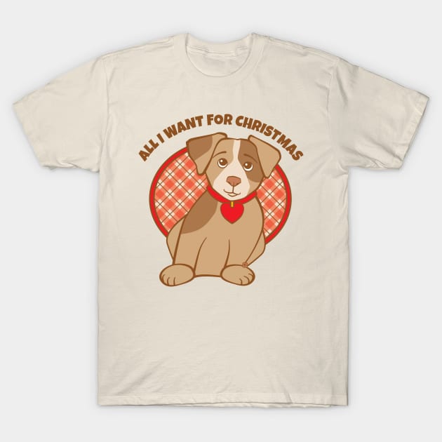 Christmas Puppy T-Shirt by Sue Cervenka